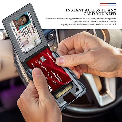 Image of MURADIN Mens Wallet Tactical Bifold Wallets for Men Metal RFID Blocking Aluminum Money Cards Holder Gifts for Men