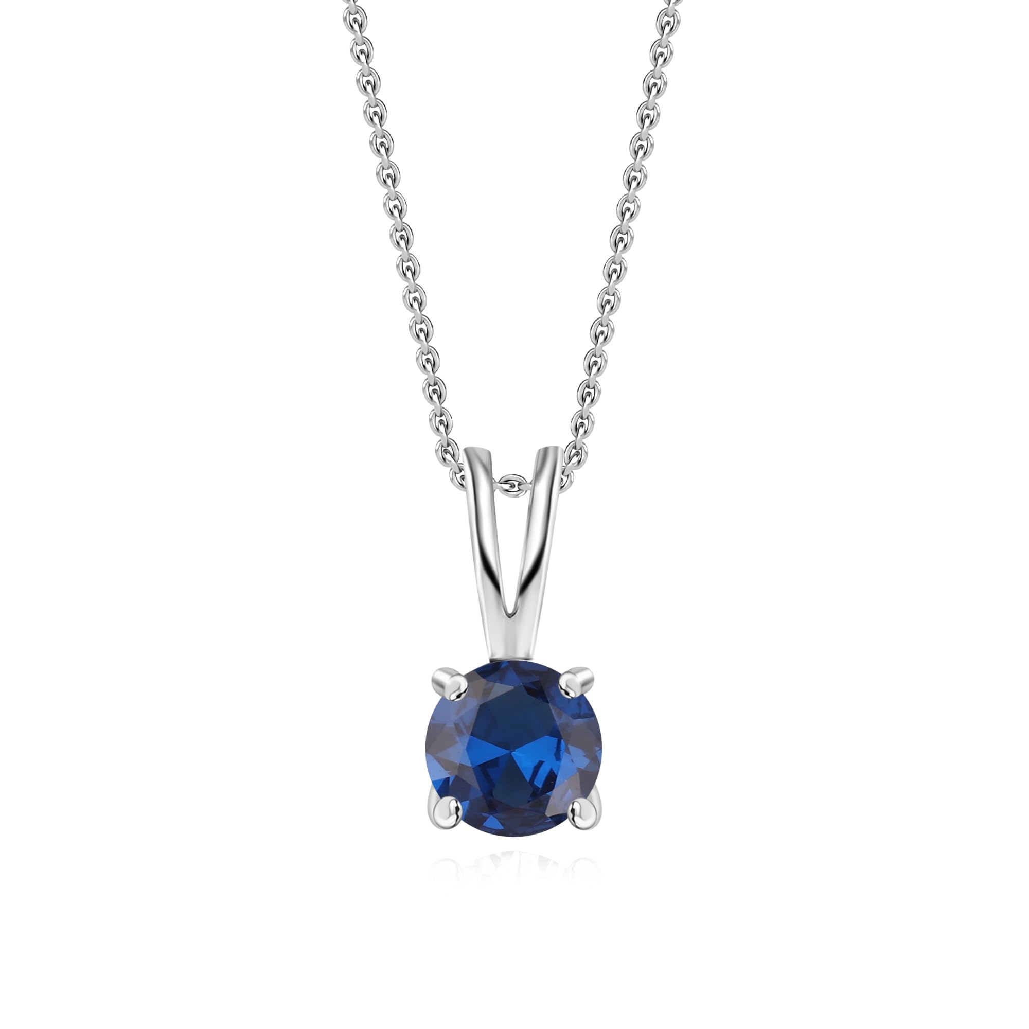 Ornate Jewels 925 Silver 2 Carat Round Blue Sapphire Solitaire Pendant Necklace with 18 Inch Chain for Women and Girls (B0B3JFBG65) Amazon Price History, Amazon Price Tracker