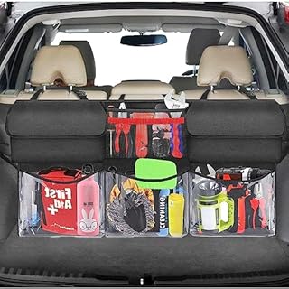 TeTupGa Car Boot Tidy Hanging Car Boot Storage Organiser Multi Pocket Children's Travel Storage Bag Foldable Trunk Back Seat Organiser for Vehicles Cars, SUVs, Trucks and Vans