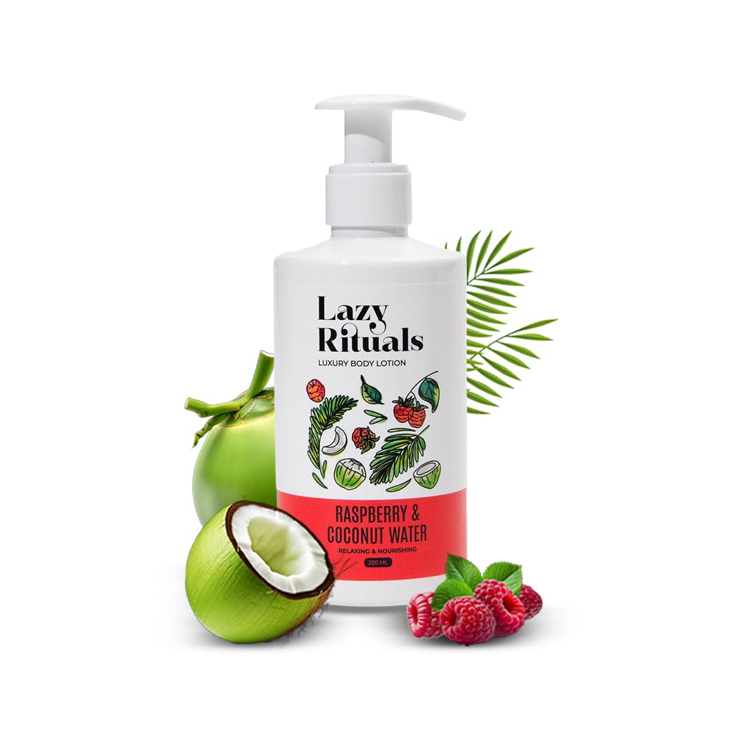 Raspberry & Coconut Water Body Lotion – 250ml | Moisturizing cream for Long-Lasting | Lightweight Non-Greasy Formula | SLS and Paraben Free | Moisturizer For All Skin Types