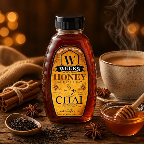 Weeks Honey Farm Chai Honey 16 oz miel infusionada miniatura 3