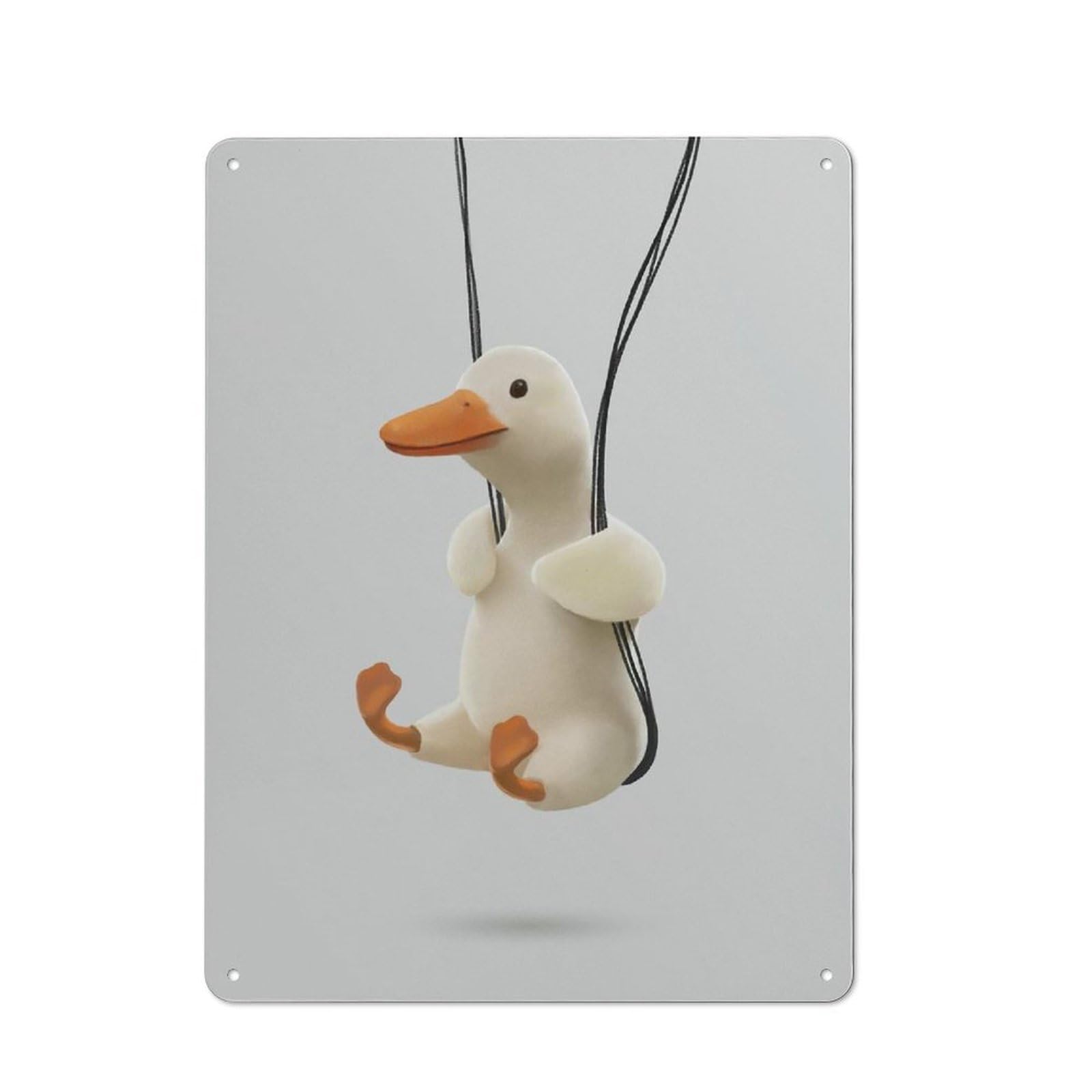 Junmoney Style-23 Metal Wall Sign 40X30cm Featuring Swinging Duckling Meme For Workshop Wall, For Room Styling Across Workshops And Hobby Rooms