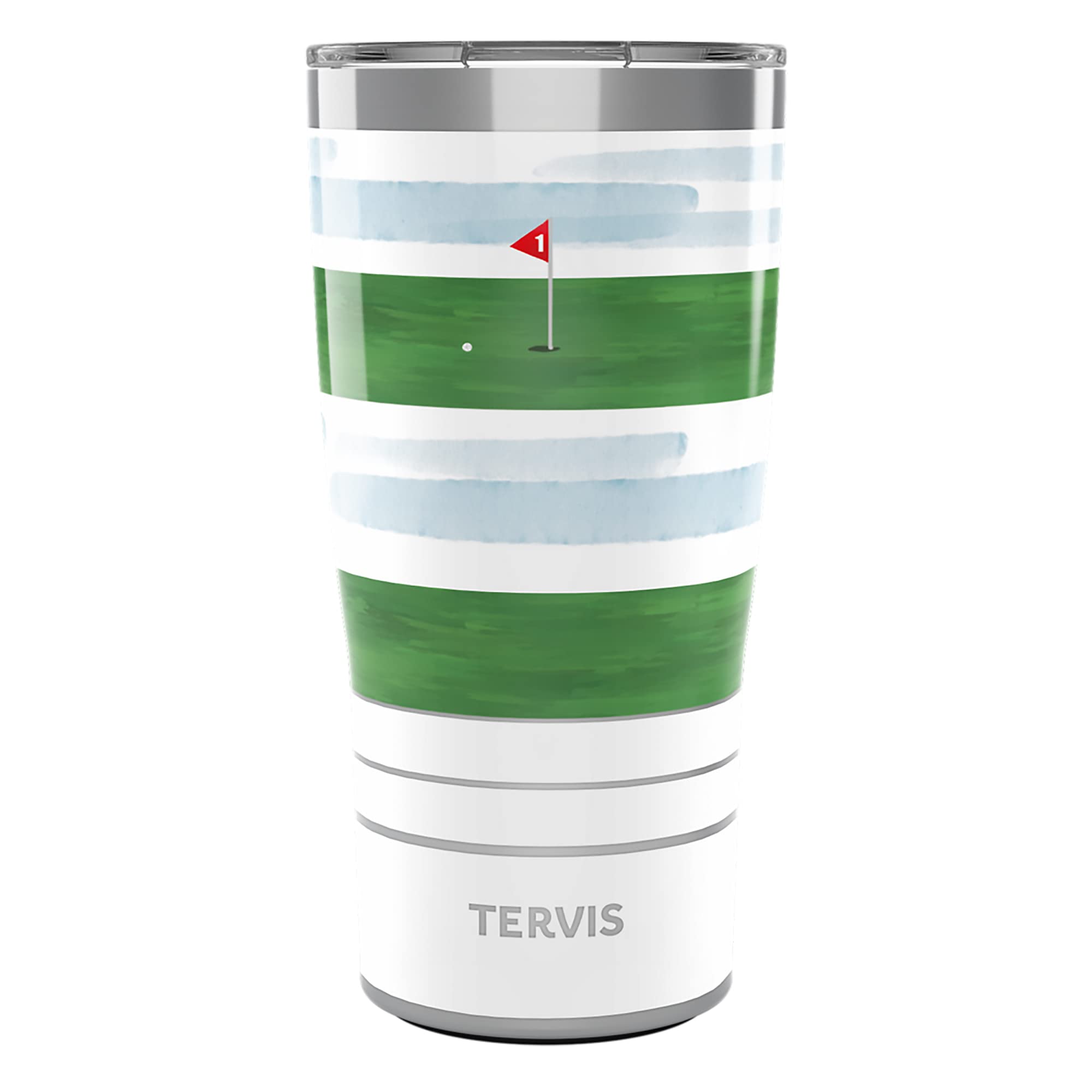 Tervis Traveler Golf Sink the Putt Triple Walled Insulated Tumbler Travel Cup Keeps Drinks Cold & Hot, 20oz, Stainless Steel