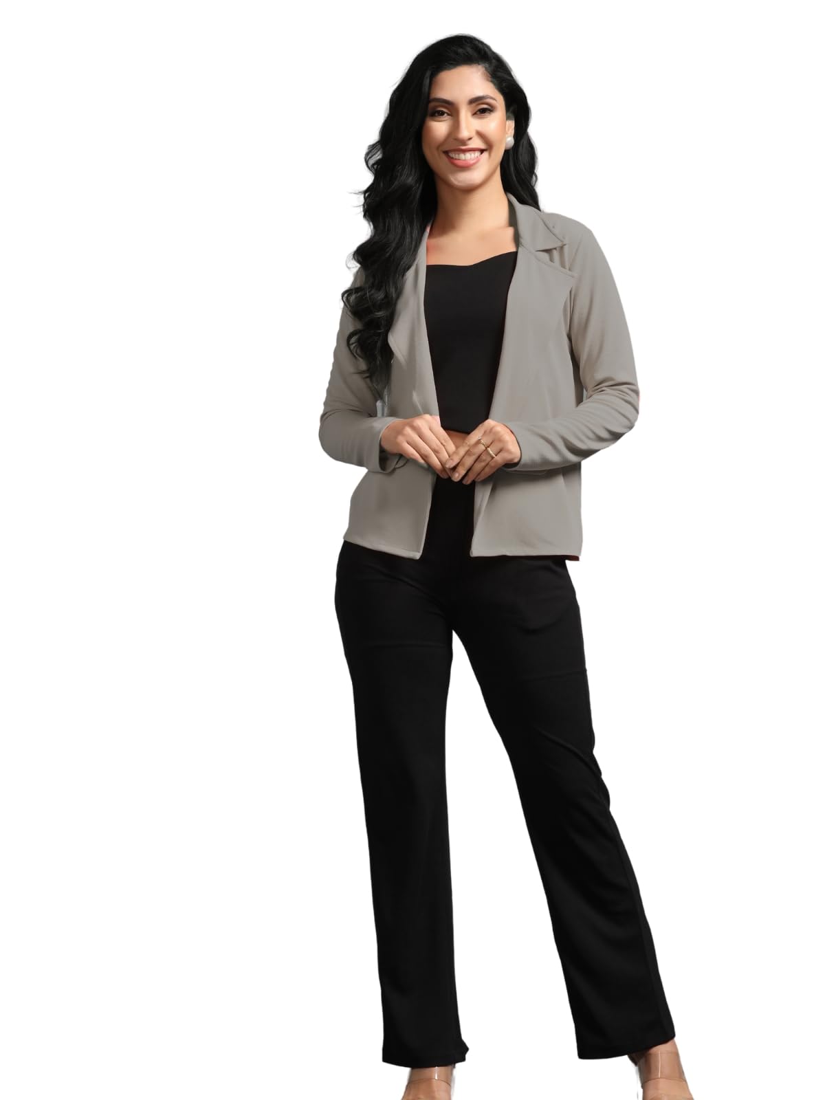 GRECIILOOKS Co-ord Set for Women – Stylish Casual 3 Piece Blazer Set | Trendy Travel & Streetwear Look for Girls & Woman | Office Wear | Formal | Classic Collar Full Sleeve Blazer