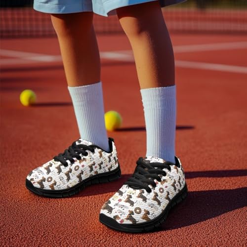 Kids Animal Sneaker Comfortable Footwear Anti-Skip Lace Up Tennis Shoes for Litter Kids Lightweight Breathable Running Shoes for Big Kid US 11-53