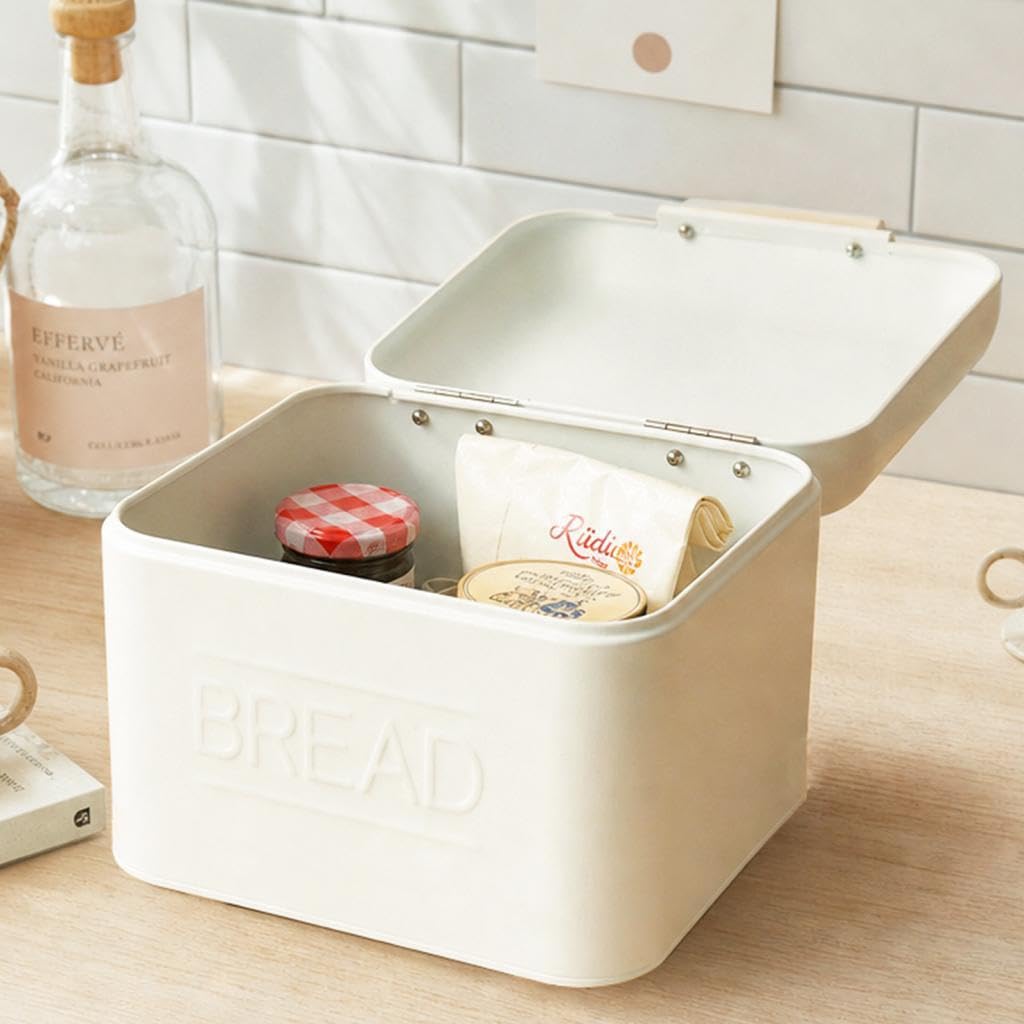 Contenedor Retro Metálico Multipropósito con Mango para Almacenar Pan Repostería Adecuado para Cocina Hogar Panadería