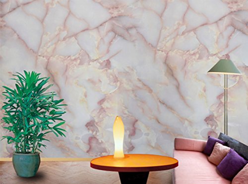 Emoyi Whitish-Yellow Granite Look Marble Effect Wallpaper Film Pvc/Vinyl Wall Stickers Peel-Stick Murals Counter Top 24Inchesx79Inches #TOP2