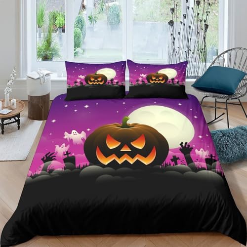 Housse de couette microfibre douce lit King parure zippée 3D - 4
