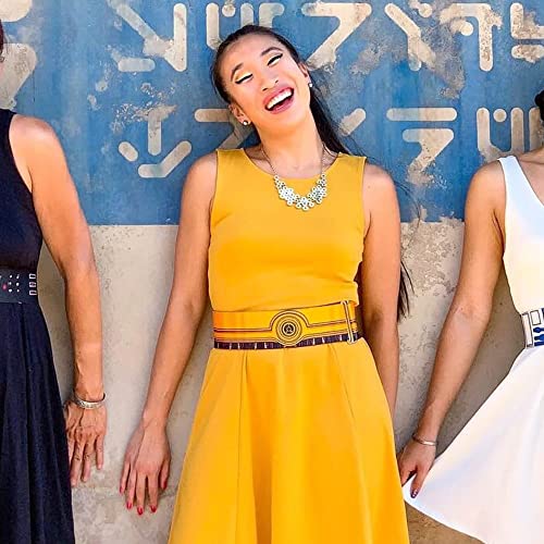 Star Wars Belt, Cinch Belt Star Wars C3PO Wires Bounding Yellows Black Multi Color, 3.0 Inch Wide, Adjustable4