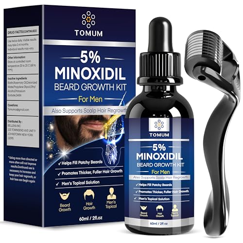 TOMUM 5% Minoxidil Beard Growth Kit for Men – Hair & Beard Regrow...