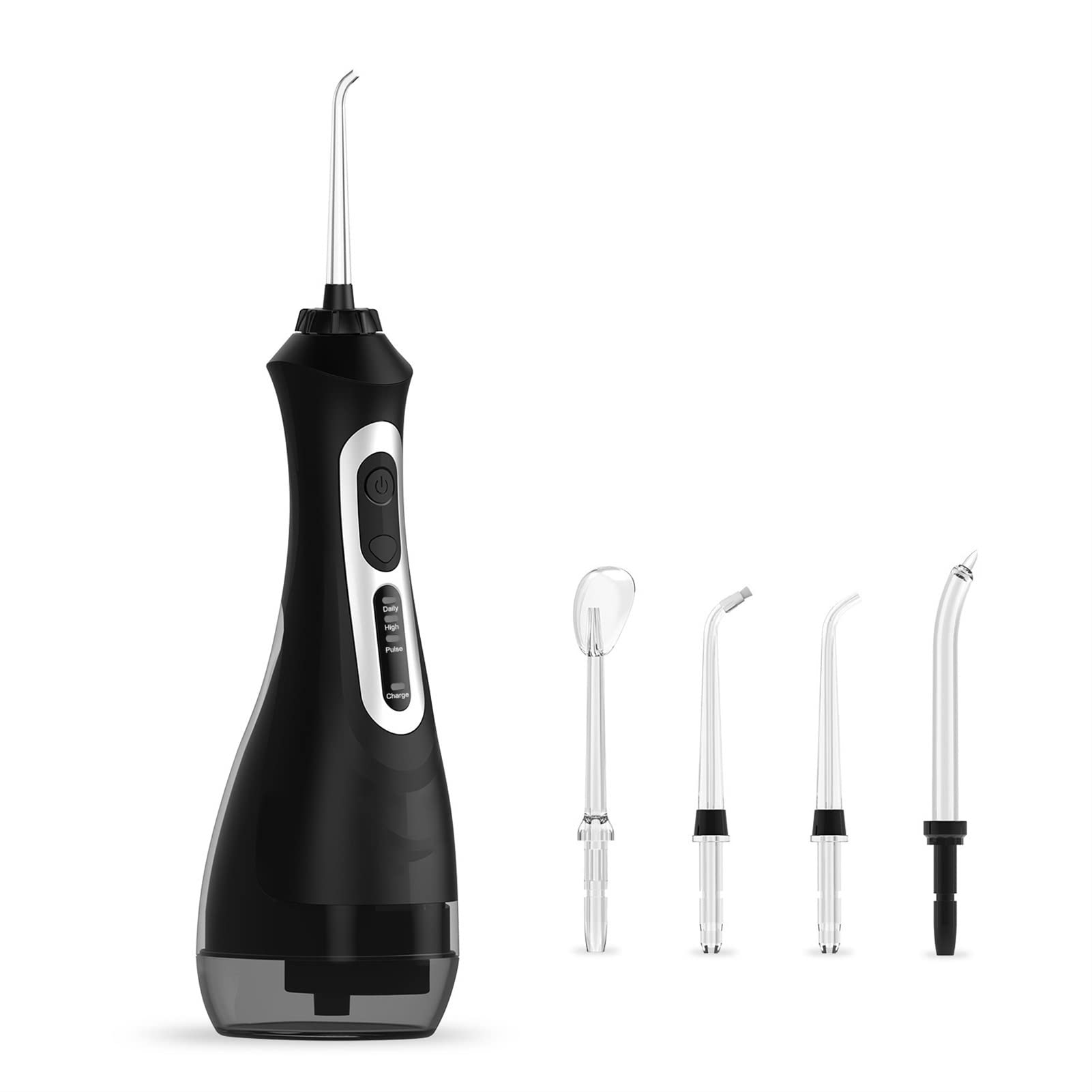 Cordless Water Flosser for Teeth 3 Pressure Modes-Waterproof Design- Rechargeable Oral Irrigator with a Powerful Battery Color Black