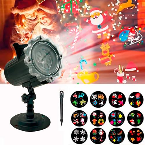 Projetor Natalino 12 Cards Decorativo Halloween Festas Aniversario A Prova dgua