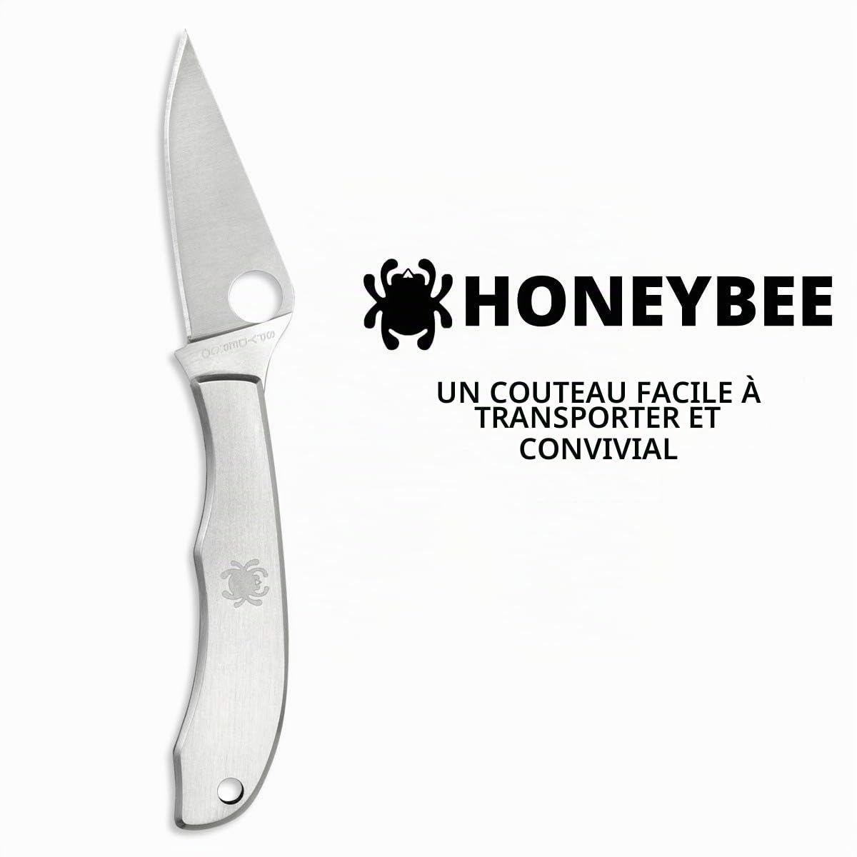 Spyderco Honeybee Couteau fermant Mixte Adulte, Gris, Taille Unique