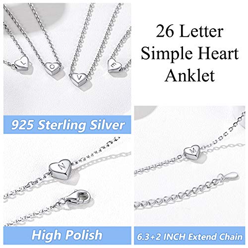 Women Letter A Anklet Sterling Silver Ankle Bracelet With Initials Charms Jewelry For Teen Girls #TOP3