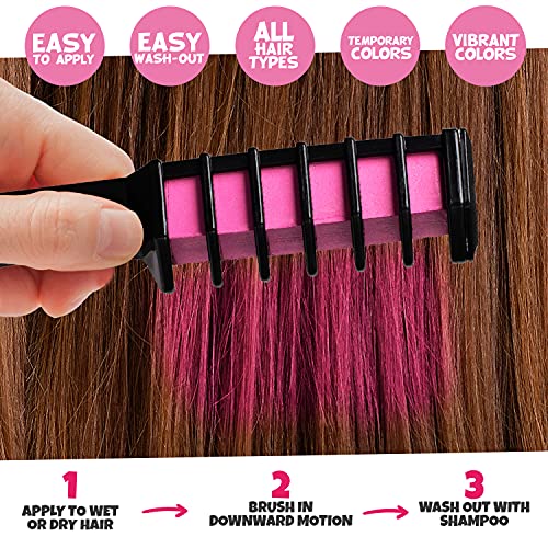 Blue Squid Hair Chalk For Girls – Hair Color Combs, Vibrant Temporary Hair Color For Kids, Washable Hair Dye, Teenage Girls Gifts Ideas, Perfect 6 7 8 9 10 11 12 Girl Gifts #TOP4