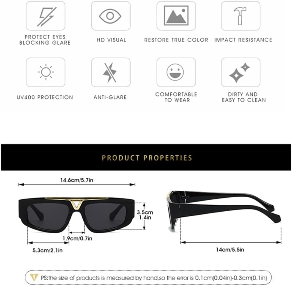 Fashion Wrap Sunglasses Men Women Vintage PC Lens Frame Metal Versatile Casual Style Eyewear UV400