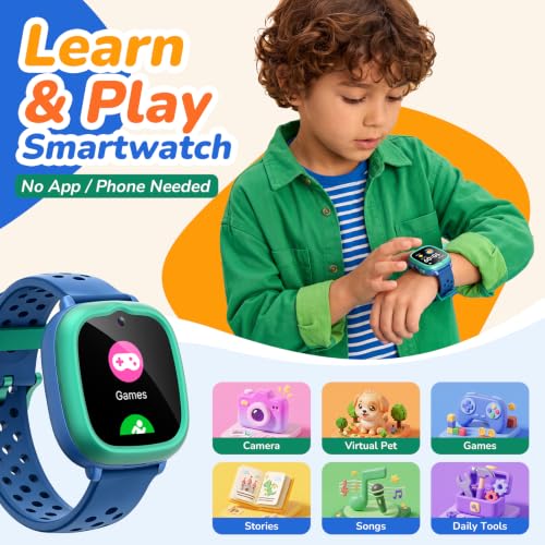 Image of Gydom Kids Smart Watch, Birthday Gift Toy for Girls and Boys Ages 4-12,Blue