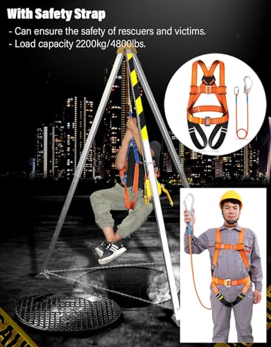 Treppiede retrattile per spazi ristretti, treppiede per sollevamento fogne, kit di staffe stabilizzanti per soccorso antincendio e sicurezza stradale, ideale per pozzi e gallerie