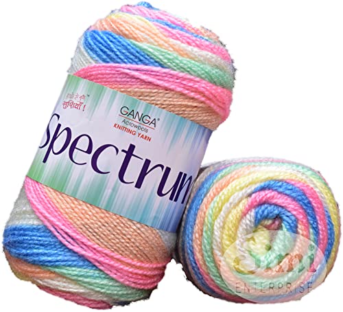 Image of Ganga Spectrum S M Mayo (Cream) (400 gm) Wool Ball Hand Knitting Wool /Art Craft Soft Fingering Crochet Hook Yarn, Needle Knitting Yarn Thread Dyed