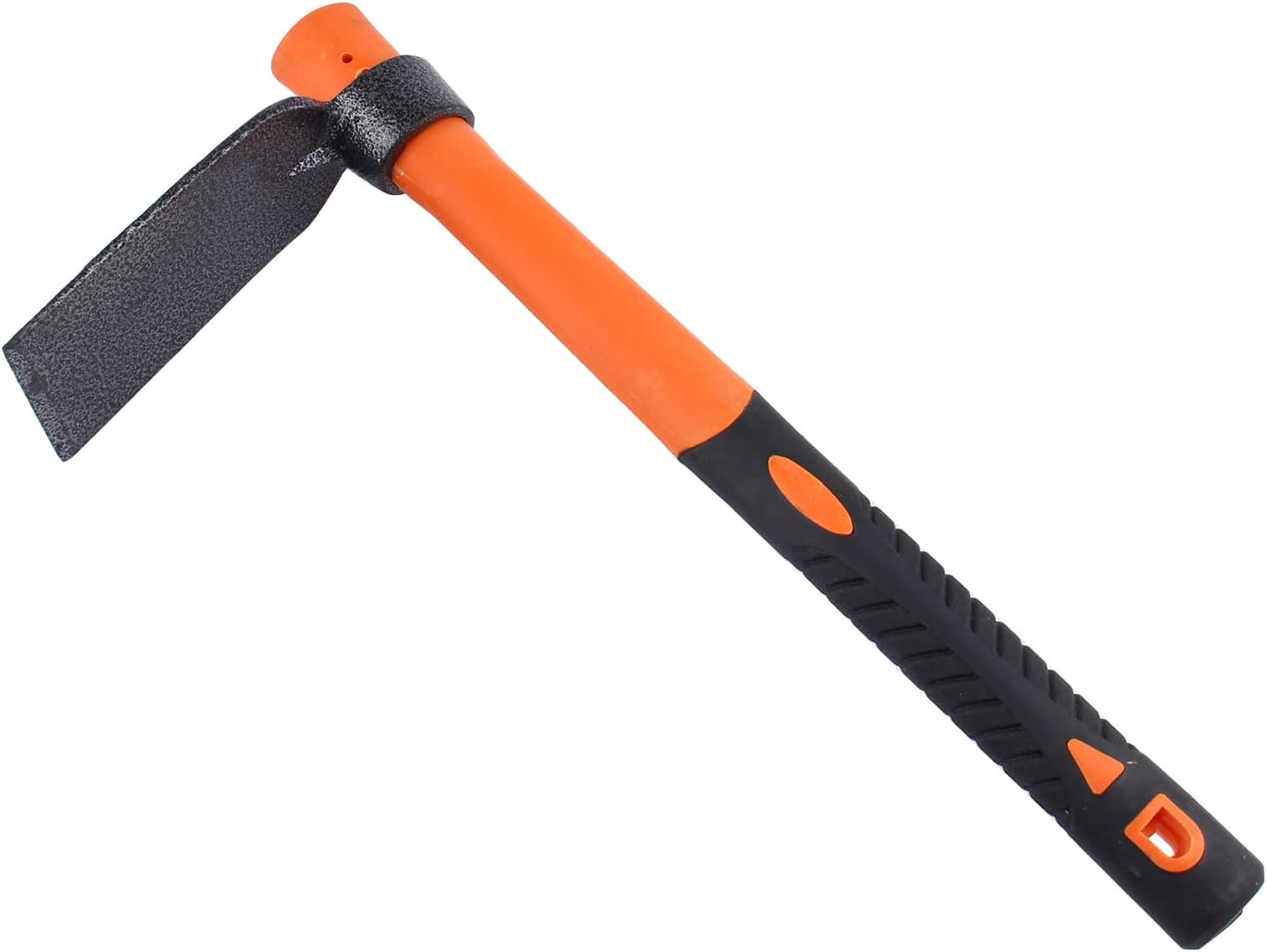 LUBAN Azada Plana con Pala forjada Duradera y Mango ergonómico de Fibra de Vidrio Antideslizante de 38,5 cm/15 Pulgadas, azada de una Cabeza para jardinería, Caza, paisajismo al Aire Libre