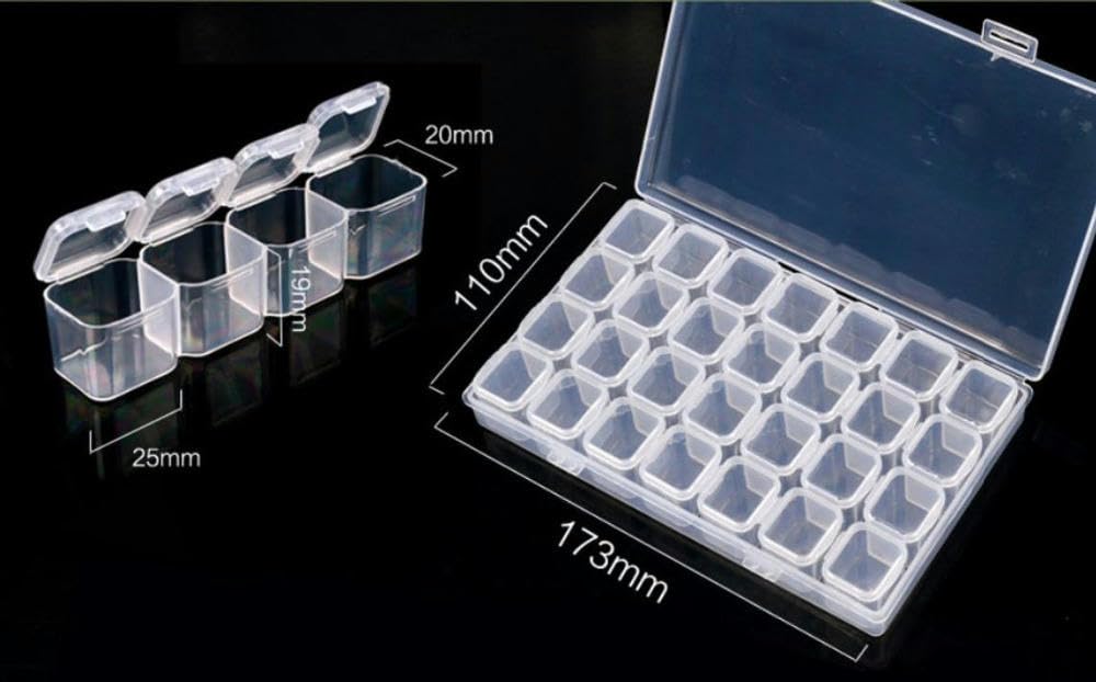 28-Fach Nageldesign-Box Transparent – Aufbewahrung Für Strass, Perlen & Nail Art Dekoration