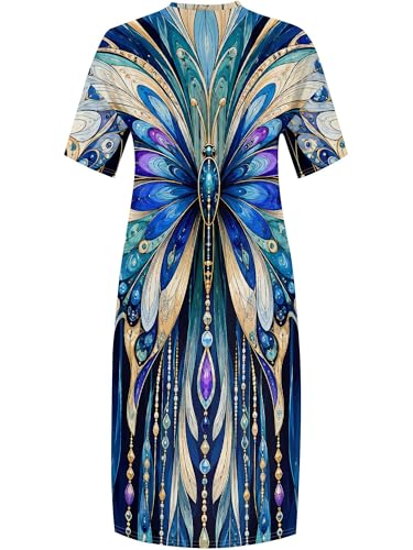 Image of PinkPatty Women's Oversize V Neck Short Sleeve Maxi Dress with Pockets