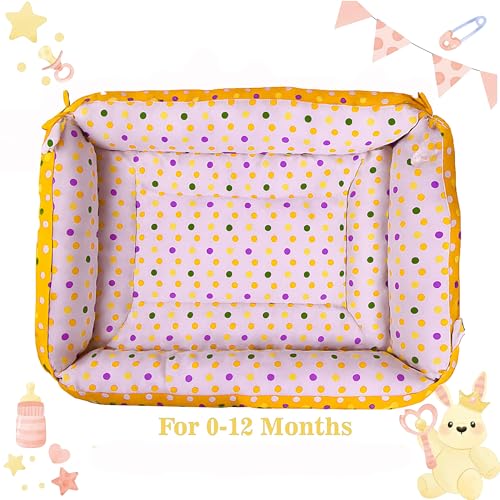 Image of Toddylon Baby Lounger Set Mosquito Net Cotton Essentials Infants Boy Girl (0-12 Months) Yellow