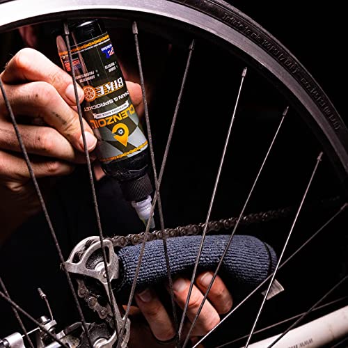 Clenzoil Chain & Sprocket Bike Chain Cleaning Oil & Tool Kit | Cleaner Lubricant Protectant [Clp] | Bike Chain Cleaner + Chain Lube In One | 4 Oz Bottle, 0.5 Oz Needle, Microfiber, & Chain Brush #TOP1