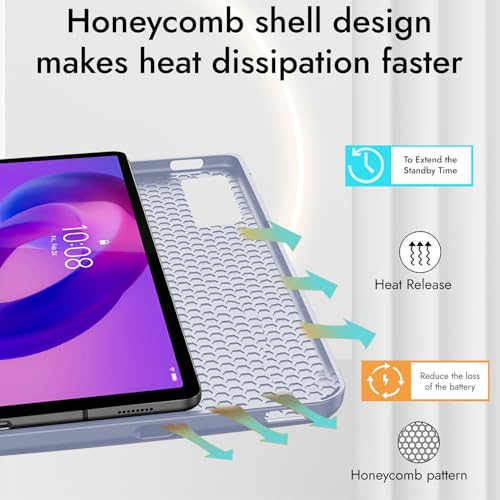 Image of Robustrion Case Cover for Lenovo Idea Tab Cover 11 inch with [Pencil Holder], Trifold Flip Cover Case for Lenovo Idea Tab Cover 11 inch [Auto Sleep Wake Support] - Lavender