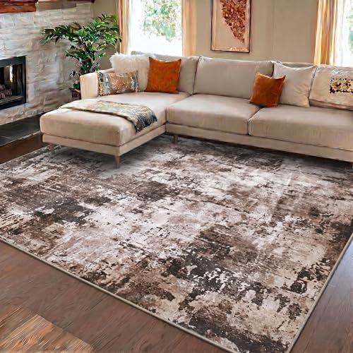 Image of Medallion Vintage Look Carpet for Living Room Bedroom Dining Room | Washable Area Rug with Non Slip TPR Backing | Modern Floor Carpet for Home(Design11-5x7 Feet)