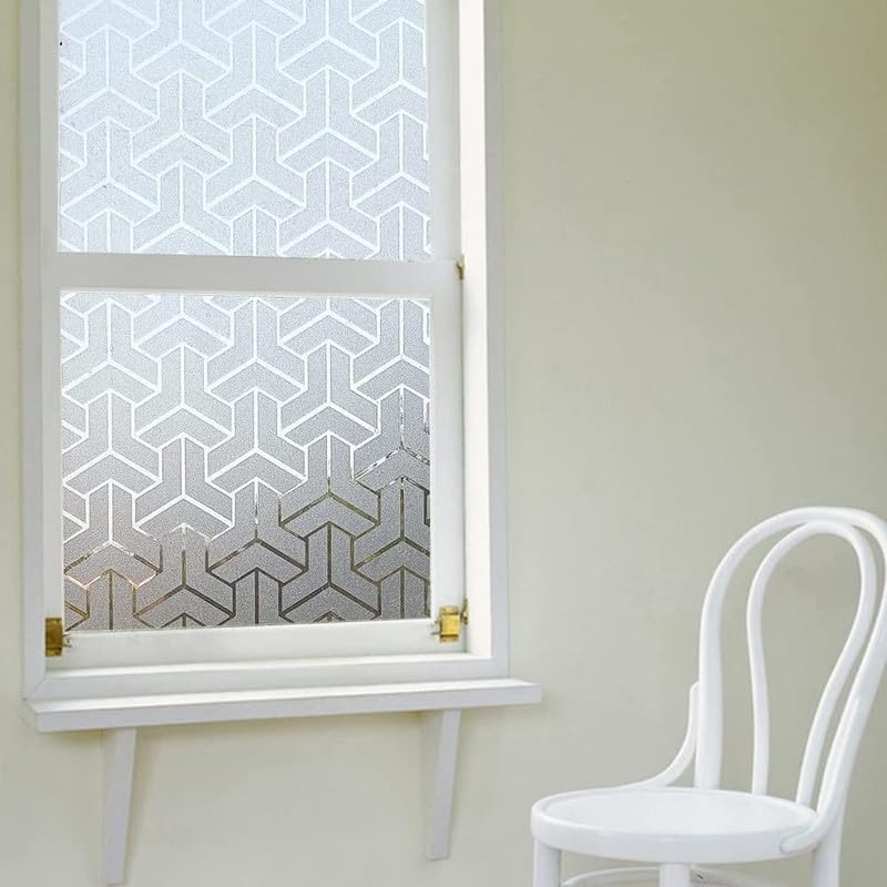 Image of Window Glass Film for Privacy, Self Adhesive Window Sticker, Sun Blocking Sticker Frosted Glass Film for Windows, bathrooms, Office Cabins, Living Rooms - Frosted Arrow, 16 X 96 Inchs