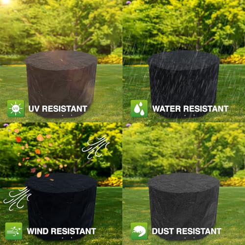 Woodside Black Small Round Outdoor Garden Patio Furniture Set Cover 1.42m x 0.96m / 4.7ft x 3.2ft - Image 2