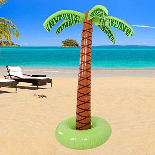 5.5 ft/66? Large Inflatable Palm Tree for Poolside Decor, Decoration for Tropical, Hawaiian and Aloha Themed Birthday and Poolside Parties, Luau Pool Side Party Decorations