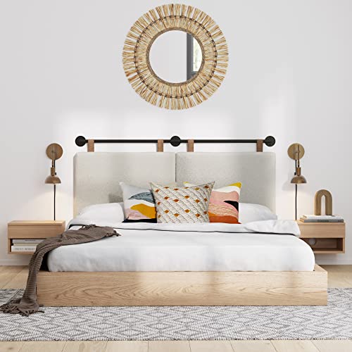 Image of Nathan James Tamlin Vintage Brass Wall Light Fixture, Wall Mounted 1-Light Lamp, Plugin Sconce with On /Off Switch for Living Room, Reading Nook or Bedroom, Brass, Set of 2