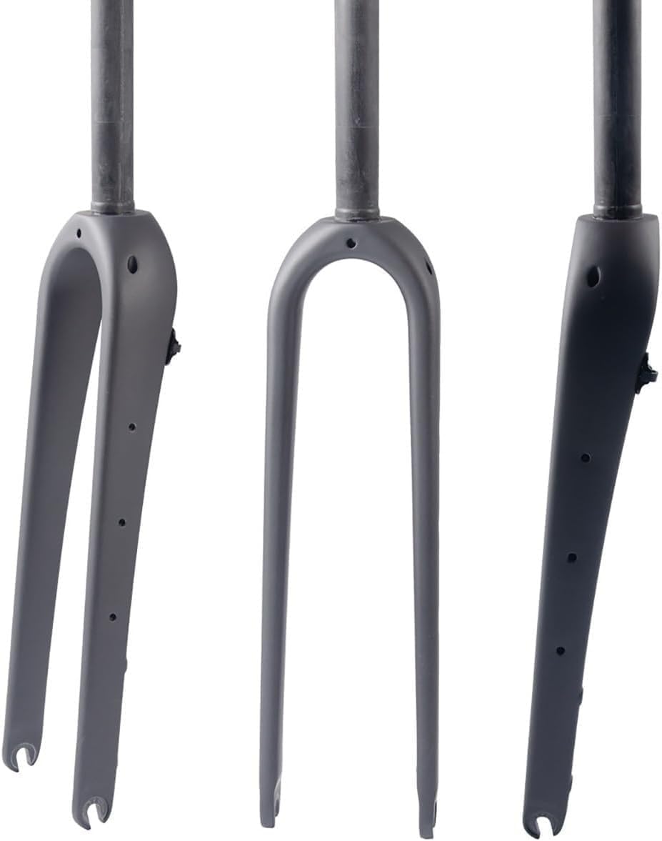 CUCKQUIC 700C Gravel Carbon Gabel (T800), Rennrad Vorderradgabel 1-1/8 Zoll Straight/Cone, QR Nabe 9x100mm, Flat-Mount Scheibenbremse