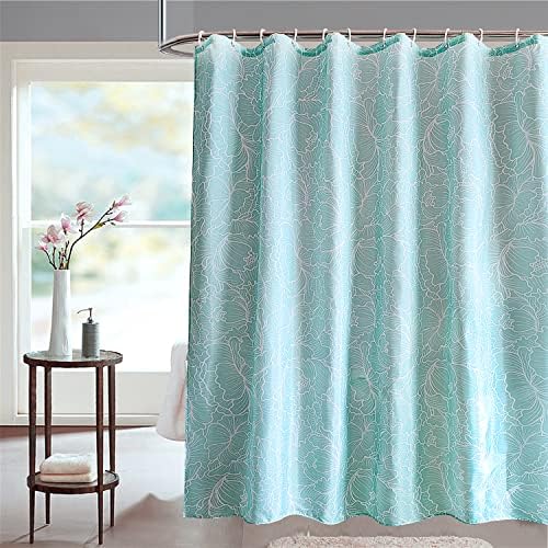 Trimming Shop Shower Curtain Polyester Fabric Bathroom Curtain Mould & Mildew Resistant With 12 Curtain Hook Waterproof Bath Curtain 180 x 180cm Long Shower Curtain Liner, Geometric Pink & Grey