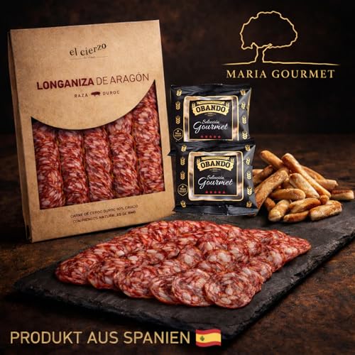 MARIA GOURMET - Präsentkorb Tapas-Abend Feinkost Geschenkset Geschenkkorb - Spanisch Spezialitäten - Delikatessen Geschenkset -Schinken und Würstchen-Box1