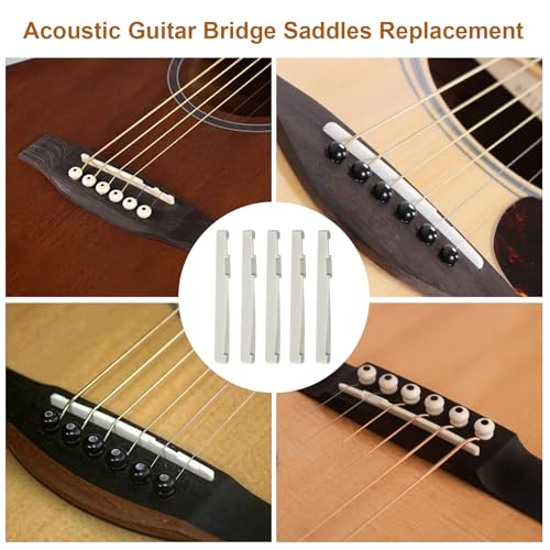 Acoustic Guitar Bridge Saddle Replacement for Graphtech PQ-9272-C0 TUSQ, Saddle for Acoustic Guitar, Classical Guitar Parts Fit for Classical/Electric Guitar with 72mm Bridge Slot, 6 String
