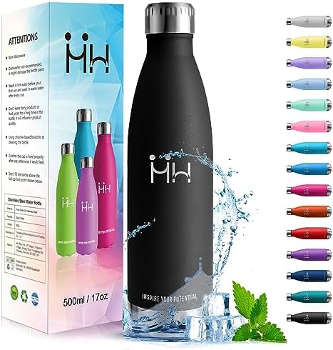 HoneyHolly Butelka do picia dla dzieci, ze stali nierdzewnej, 350 ml, izolowana próżniowo, nadaje się do napojów gazowanych, nie zawiera BPA, szczelna, do szkoły