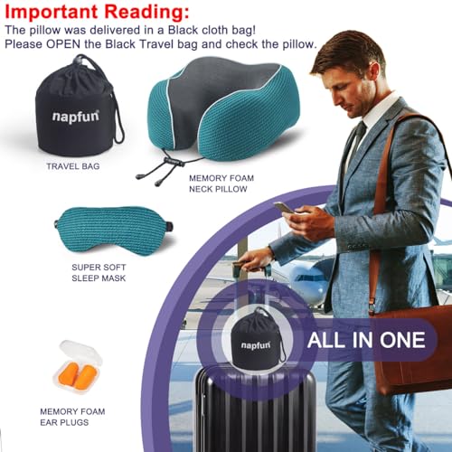 image for napfun Neck Pillow for Traveling, Upgraded Travel Neck Pillow for Airp