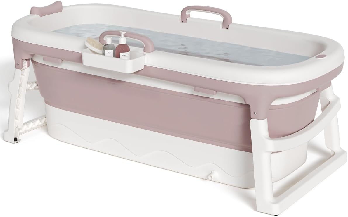 Frstem Portable Folding Bathtub for Adults, 54” Collapsible
