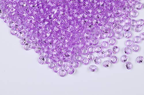 2000pcs/ Pack Wedding Table Acrylic Diamond Scatter Crystals Confetti Acrylic Gems Vase Fillers Rhinestones for Wedding, Bridal Shower, Vase Beads Decorations (8mm, Light Purple)
