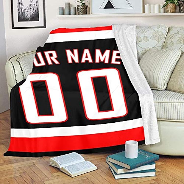 Personalized Blankets, Custom Throw Blankets with Name/Text for Adult Children Baby,Jersey Style Super Soft Flannel Blankets (Option 1, 30x40)