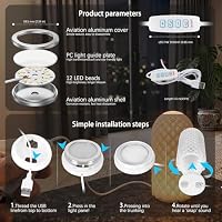 3DZWMAN 6x LED Lampen-Kits 001 Kompatibel mit Bambu Lab A1/A1 mini MH001 | 3 Farbtemperaturen, Farbgedächtnis, Dimmfunktion, 5V USB Puck-Licht Makerworld DIY-Hardware-Modell-Ersatzteile – Ansicht 5