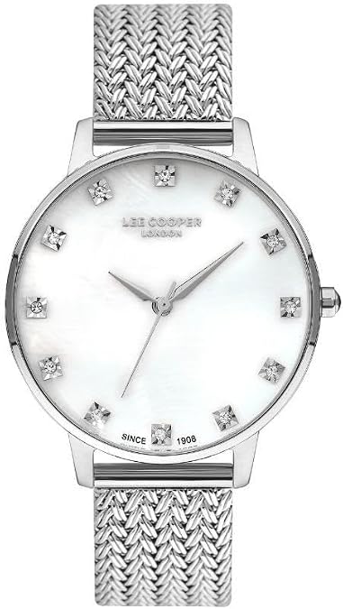 Lee Cooper LC07401.320 Ladies Silver Watch with White Dial