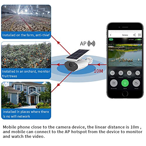 Viewzone Solar Security Camera With 6400Mah Rechargeable Battery, Solar Wifi Camera, Waterproof Outdoor Wireless Security Battery Camera, Motion Detection Alarm (Sun Cam App) #TOP3