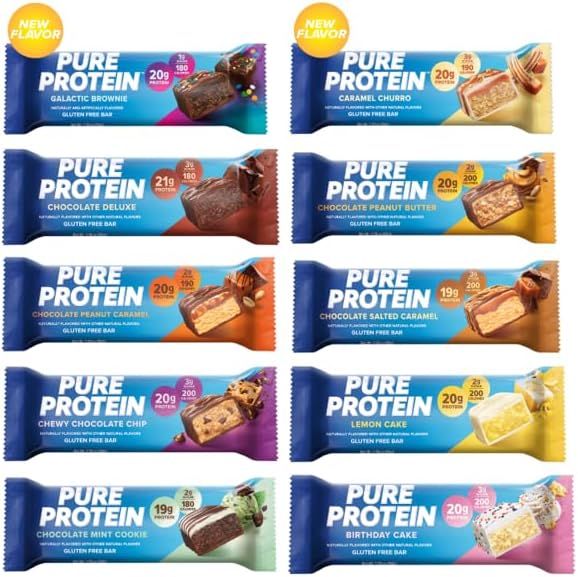 NEW FLAVORS! Pure Protein Bars Variety Pack 10 flavors