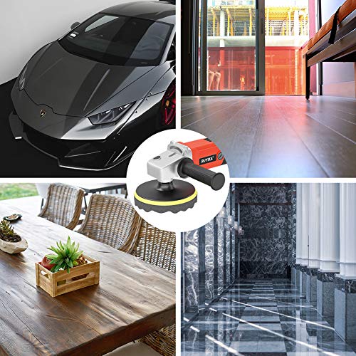 RUYIKA Electric Car Polishers and Buffers, 1600W Professional Orbit Polishing Machine, 8 Variable Speeds, 7'' 180mm Buffing Waxing Sponge Pads, Car Detailing Kit - Image 7