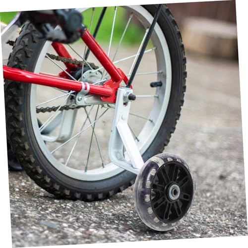 Mikinona 2 ruedas de entrenamiento para bicicletas, estabilizadores auxiliares con luces intermitentes, fáciles de instalar, ruedas de equilibrio para niños que aprenden a andar en bicicleta miniatura 4