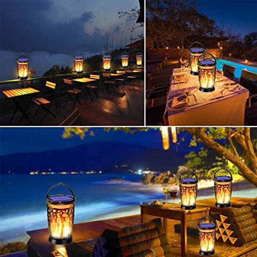 Ollivage Upgrade Hanging Solar Lanterns Outdoor Flickering Flame Solar Torches Lights Waterproof Landscape Lighting Solar Powered Led Flame Umbrella Lights For Garden Patio Yard Pathway Deck, 2P #TOP5